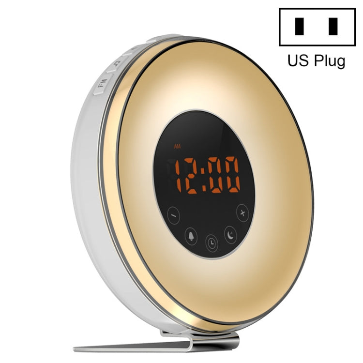 Simulated Sunrise And Sunset Sleep Light Alarm Clock with FM Radio(US Plug)