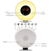 Simulated Sunrise And Sunset Sleep Light Alarm Clock with FM Radio(US Plug)