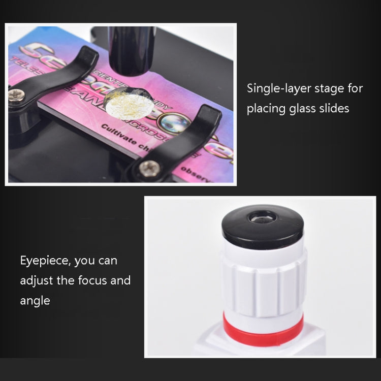 Students Scientific Experimental Equipment Biological Microscope, Style: C2156 With Phone Holder