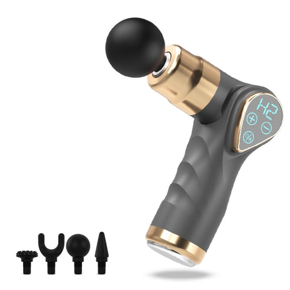 Mini Fascia Gun Small LCD Screen Muscle Massager(018 Gray)