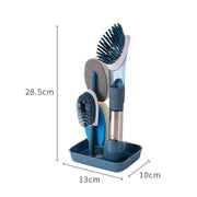 Kitchen Oil Dirty Pan Brush Can Add Detergent Sponge Brush Long Handle Cleaning Brush(Gray)