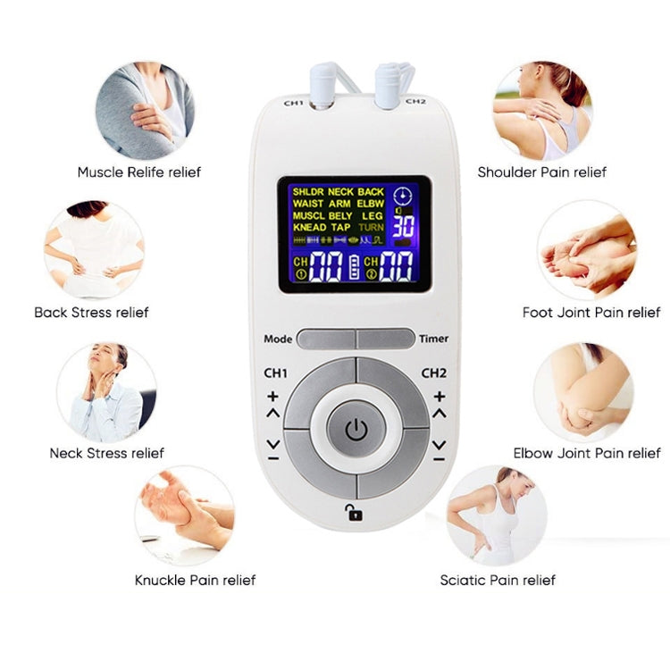 100B 12-mode Digital Meridian Physiotherapy Instrument Electronic Acupoint Pulse Acupuncture Massager, Specification: Battery Type(White)