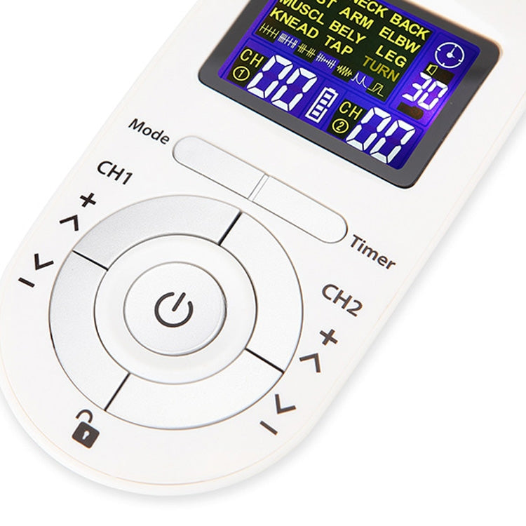 100B 12-mode Digital Meridian Physiotherapy Instrument Electronic Acupoint Pulse Acupuncture Massager, Specification: Battery Type(White)