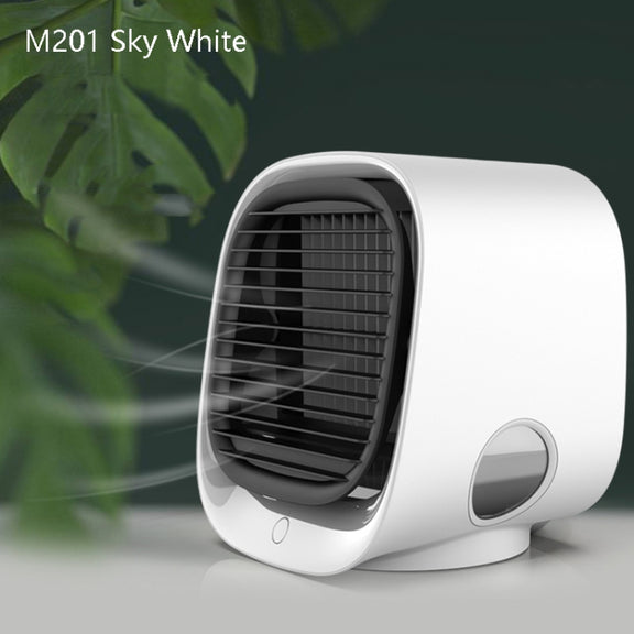 Desktop Cooling Fan USB Portable Office Cold Air Conditioning Fan, Colour: M201 Sky White