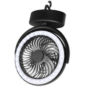 YQ-8004 USB Charging Outdoor Wild Camp Fan Multifunction Camping Tent LED Fan(Black)