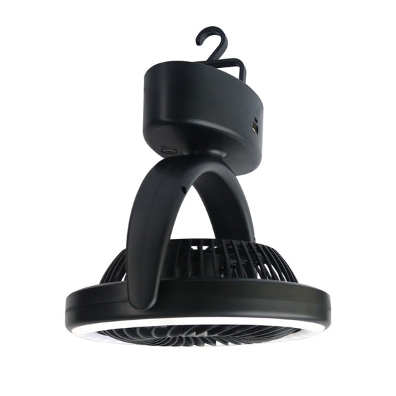YQ-8004 USB Charging Outdoor Wild Camp Fan Multifunction Camping Tent LED Fan(Black)