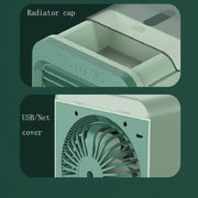 Desktop Humidification Spray USB Water-cooled Fan(Black and White)