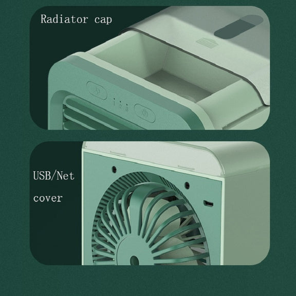 Desktop Humidification Spray USB Water-cooled Fan(Black and White)
