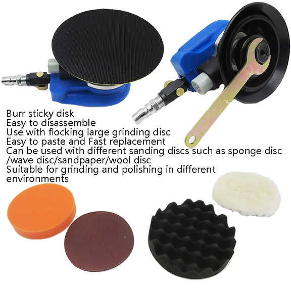 Pneumatic Sandpaper Machine Car Polishing Machine Grinding Machine Waxing Machine, Model: 6inch Vacuum