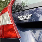 2 PCS Car Metal Leaf Board Car Logo White Privilege Edition Modified Car Body Sticker Sign(Silver Red)