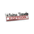 2 PCS Car Metal Modification Standard White Trash Edition Car Label Stickers(Silver Red) - Decorative Sticker by PMC TechLife | Online Shopping South Africa | PMC TechLife | Buy Now Pay Later Mobicred