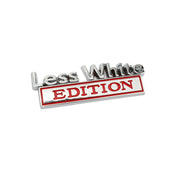 2 PCS Car Metal Leaf Board Label Less White Edition Modified Body Labeling(Silver Red)