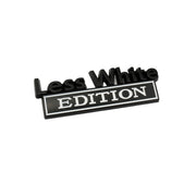 2 PCS Car Metal Leaf Board Label Less White Edition Modified Body Labeling(Black White)