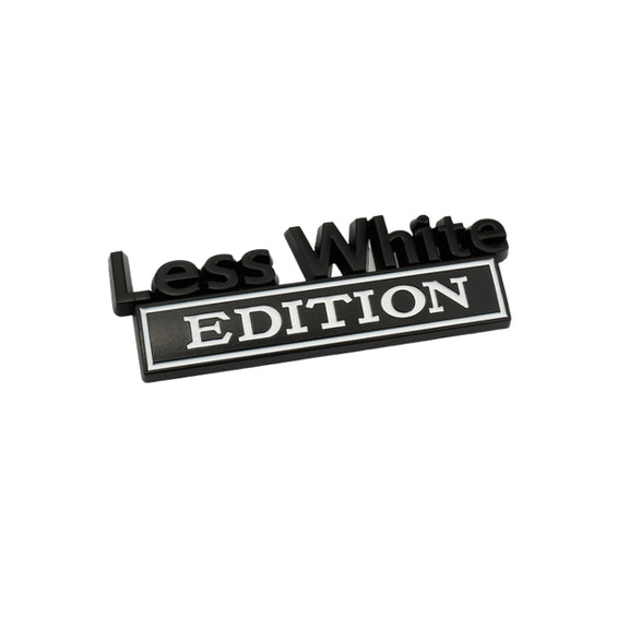 2 PCS Car Metal Leaf Board Label Less White Edition Modified Body Labeling(Black White)