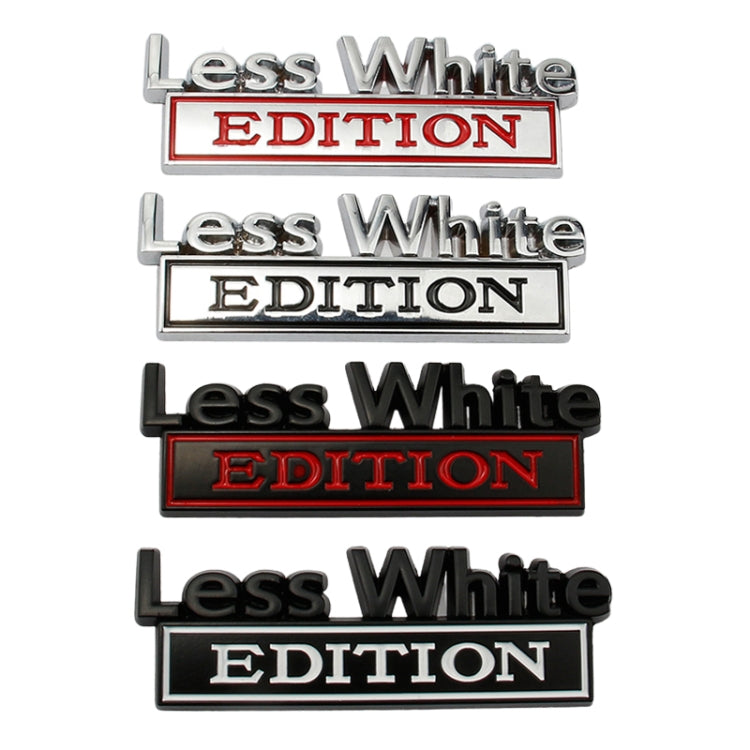 2 PCS Car Metal Leaf Board Label Less White Edition Modified Body Labeling(Black White)