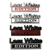 2 PCS Car Metal Leaf Board Label Less White Edition Modified Body Labeling(Black White)