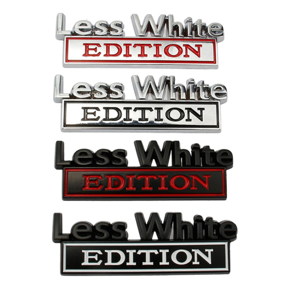 2 PCS Car Metal Leaf Board Label Less White Edition Modified Body Labeling(Black White)