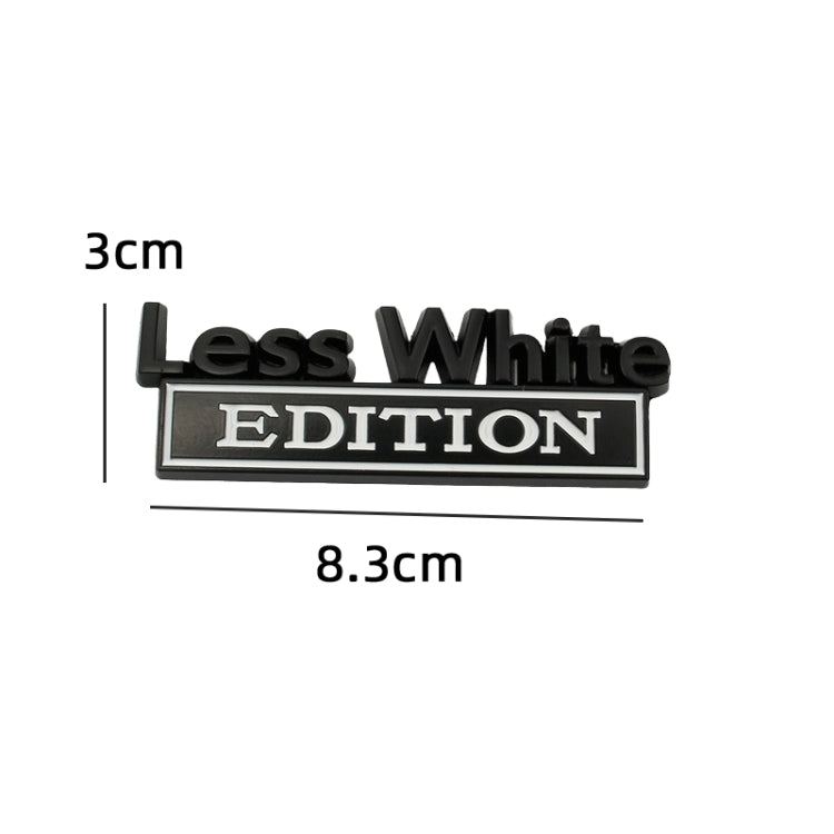 2 PCS Car Metal Leaf Board Label Less White Edition Modified Body Labeling(Black White)
