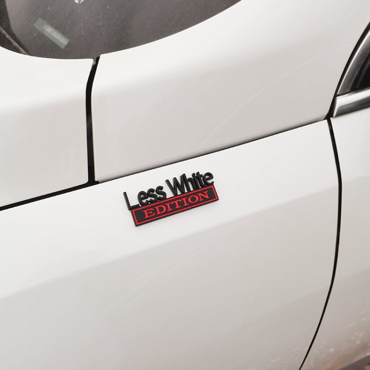 2 PCS Car Metal Leaf Board Label Less White Edition Modified Body Labeling(Black White)