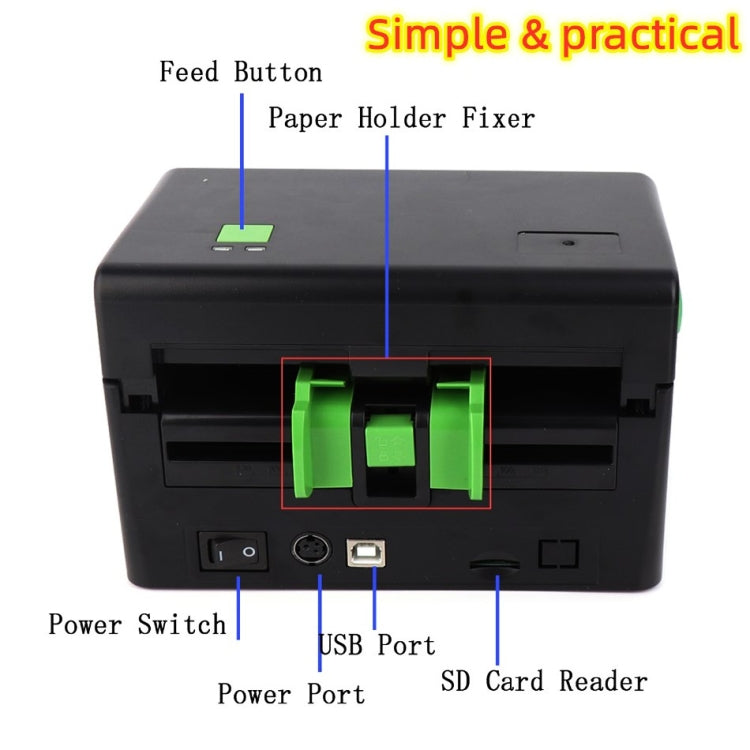 Xprinter XP-108B 4 Inch 108mm Label Printer Thermal Barcode Printer , Model: USB + Bluetooth Version