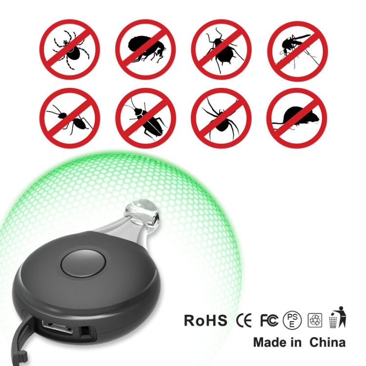 Outdoor Portable Ultrasonic Insect Repellent Pet Multifunctional Repellent(Black)