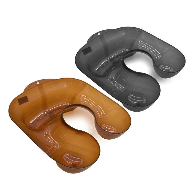 Potion Tank Shoulder Rest Hair Salon Curly Hair Perm Dye Transparent Shoulder Rest Hairdressing Tools(Brown)
