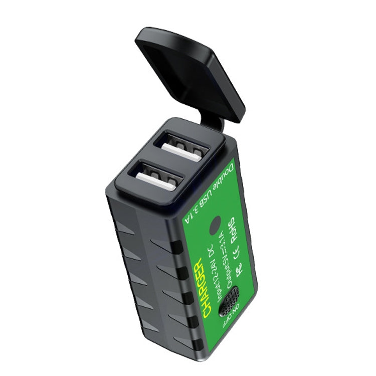 M2-A 12V 3.1A Dual USB Mobile Phone Charger Motorcycle Water-resistant With Line Charger