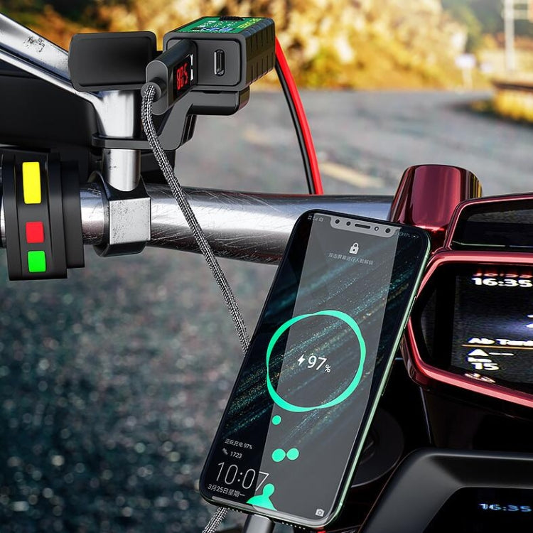 M2-A 12V 3.1A Dual USB Mobile Phone Charger Motorcycle Water-resistant With Line Charger