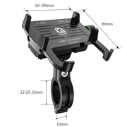 Kewig M6-S 12V Motorcycle Water-resistant Aluminum Alloy Mobile Phone Bracket With QC3.0 Fast Charging(Red)