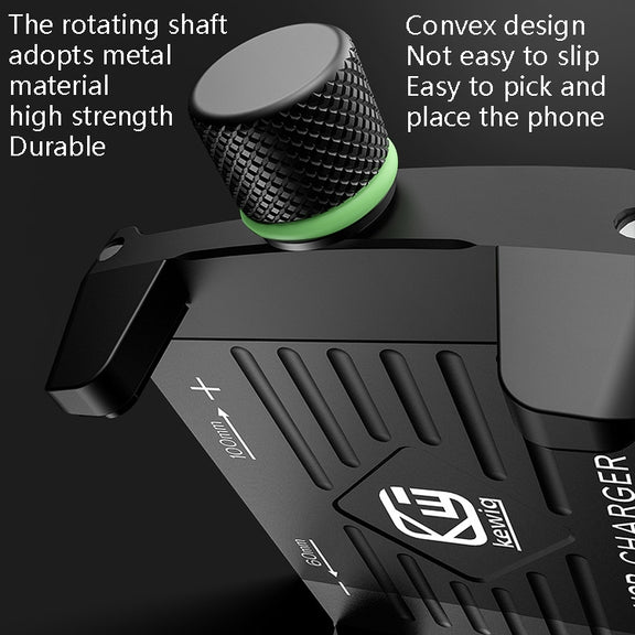 Kewig M6-S 12V Motorcycle Water-resistant Aluminum Alloy Mobile Phone Bracket With QC3.0 Fast Charging(Red)