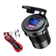 12V Modified Car USB Charger With Voltage Display PD QC3.0 Socket(With 60cm Line Blue Light) - free shipping - PMC TechLife - Order now!