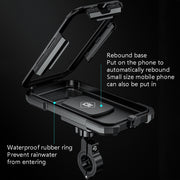 Kewig Bicycle Motorcycle Water-resistant Box Mobile Phone Bracket Riding Touch Mobile Phone Fixed Seat(M18L-B1 Large Handlebar Installation)