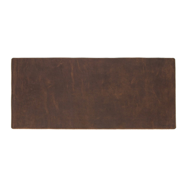 CF9011  Desk Pad Retro Crazy Horse Leather Notebook Computer Mouse Pad Oversized Anti-Slip Desktop Computer Desk Leather Pad(Brown)