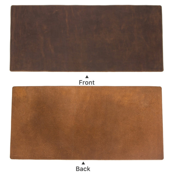CF9011  Desk Pad Retro Crazy Horse Leather Notebook Computer Mouse Pad Oversized Anti-Slip Desktop Computer Desk Leather Pad(Brown)