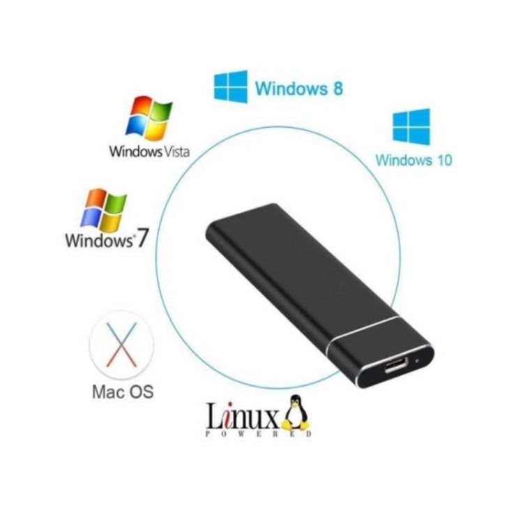 F018C M.2 NGFF To USB3.1 SSD Solid Aluminum Type-C Mobile Hard Drive Enclosure(Black)