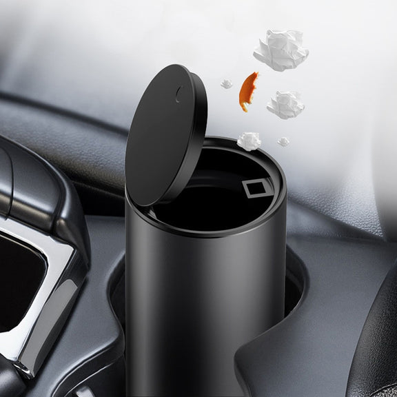 BEN.JACK Car Trash Can Multi-Function Storage Box In Car(Silver With 35 Garbage Bags)