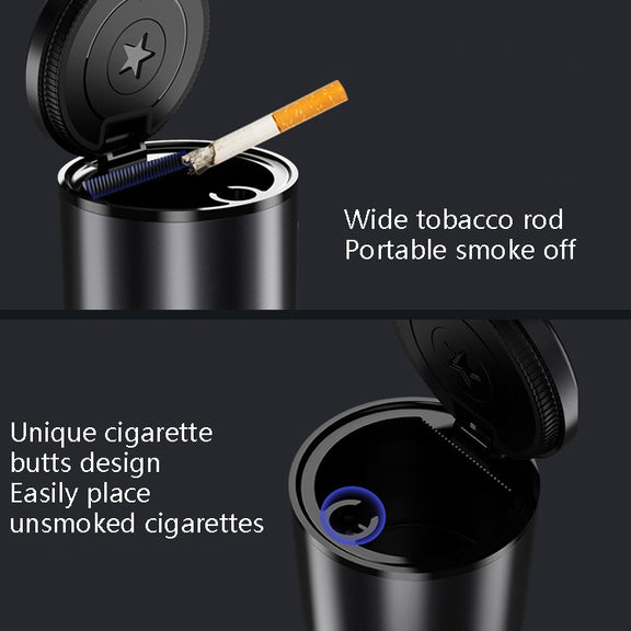 BEN.JACK Ashtray With Cover Personality Multi-Function Universal Car Ashtray(Red)