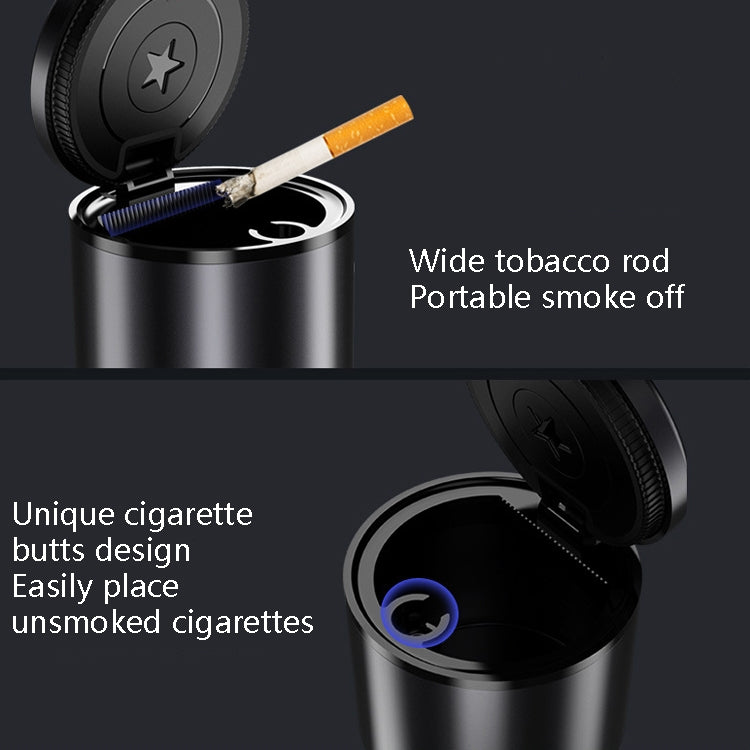 BEN.JACK Ashtray With Cover Personality Multi-Function Universal Car Ashtray(Gray)