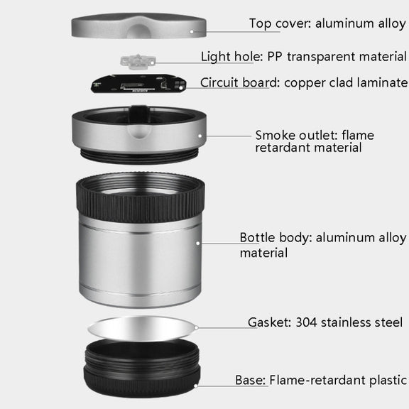 BEN.JACK Ashtray With Cover Personality Multi-Function Universal Car Ashtray(Dark Gray)
