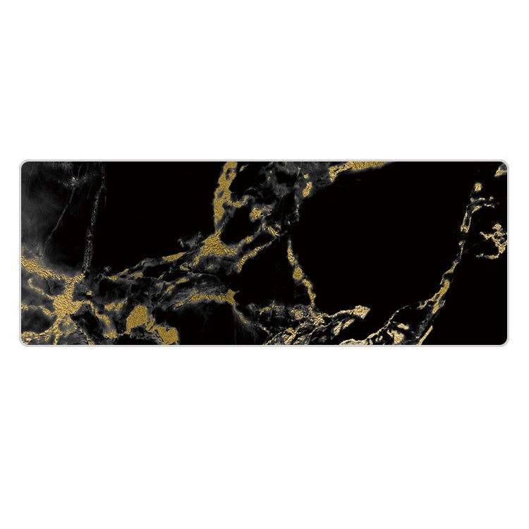 300x800x5mm Marbling Wear-Resistant Rubber Mouse Pad(Black Gold Marble)