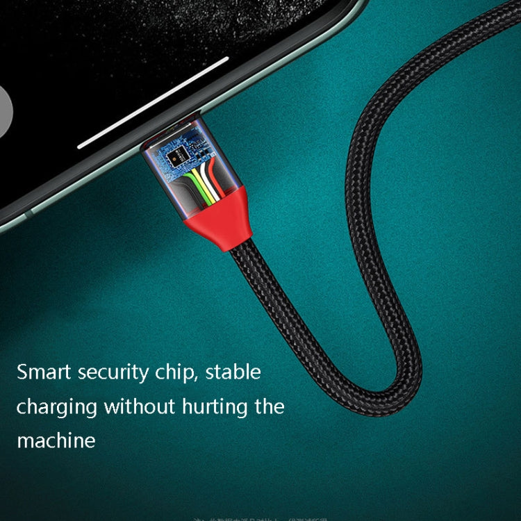 Oatsbasf 03083 Portable Multi-Function Micro USB + USB-C / Type-C + 8 Pin 3 in 1 Charging Cable(Gray)