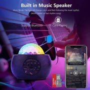 DQ-M3 LED Rotating Starry Sky Light Bluetooth Music Planets Ocean Projector Support TF Card,Style: USB Powered(Black)