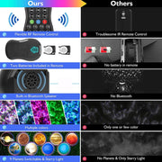 DQ-M3 LED Rotating Starry Sky Light Bluetooth Music Planets Ocean Projector Support TF Card,Style: Rechargeable(Black)