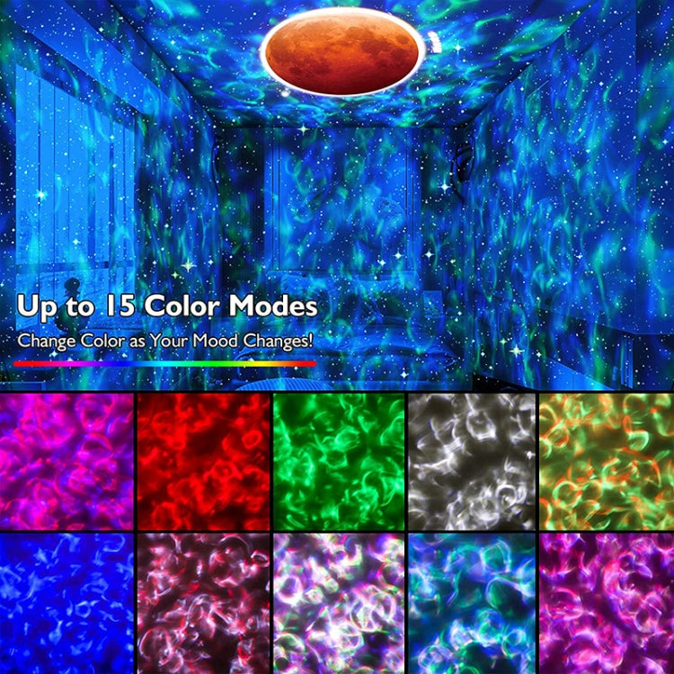 DQ-M3 LED Rotating Starry Sky Light Bluetooth Music Planets Ocean Projector Support TF Card,Style: Rechargeable(Black)