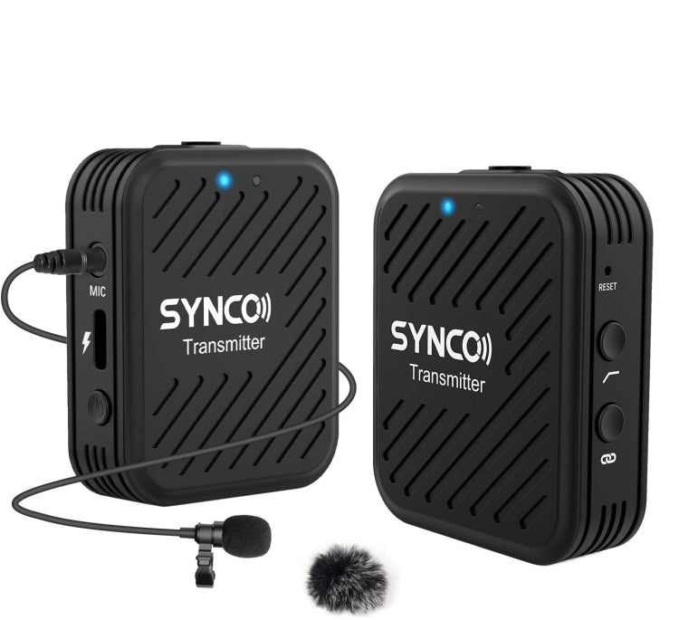 SYNCO Engragal  Wireless Microphone System 2.4GHz Interview Lavalier Lapel Mic Receiver Kit For Phones DSLR Tablet Camcorder,Configuration G1 (A1)