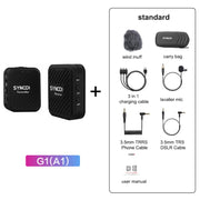 SYNCO Engragal  Wireless Microphone System 2.4GHz Interview Lavalier Lapel Mic Receiver Kit For Phones DSLR Tablet Camcorder,Configuration G1 (A1)