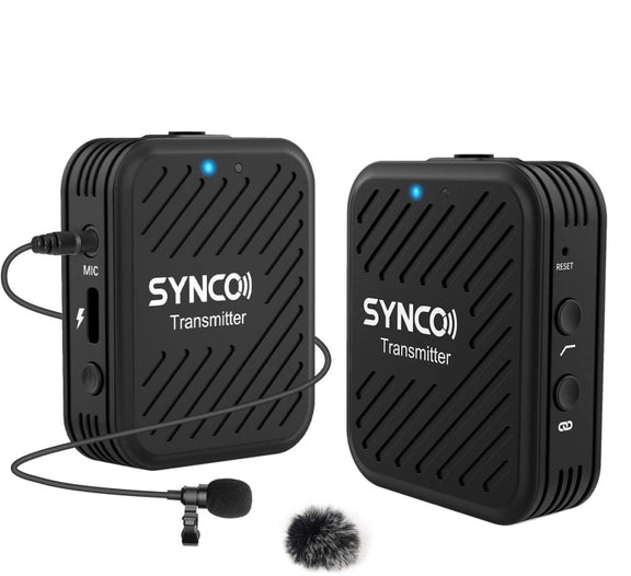 SYNCO Engragal  Wireless Microphone System 2.4GHz Interview Lavalier Lapel Mic Receiver Kit For Phones DSLR Tablet Camcorder,Configuration G1 (A1)