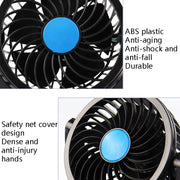 Car Fan Portable Mini Adjustable Car Double-Headed Electric Fan, Colour: Blue USB Universal