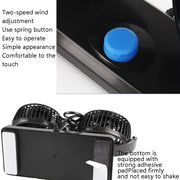 Car Fan Portable Mini Adjustable Car Double-Headed Electric Fan, Colour: Blue USB Universal