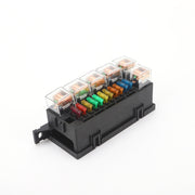 Car Modified 12V / 4Pin / 40A Black Shell 11-Way Fuse With 6-Way Relay Car Machine Cabin Link Inner Cassette Seat